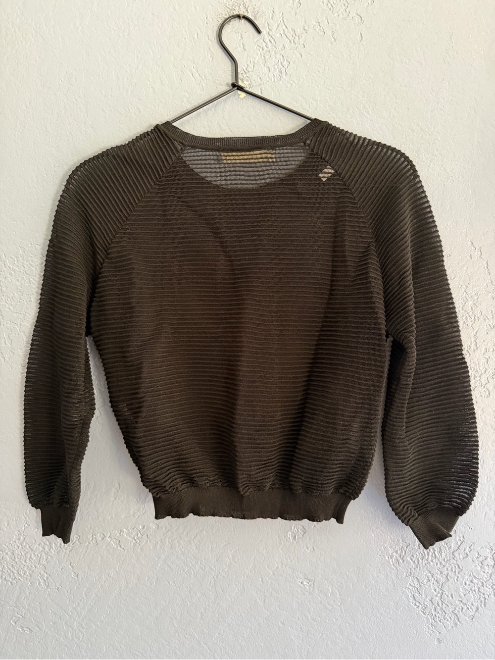 Archival VALENTINO Sheer Ribbed Mesh Cardigan - Made in Italy - Size M - Picture 3 of 8